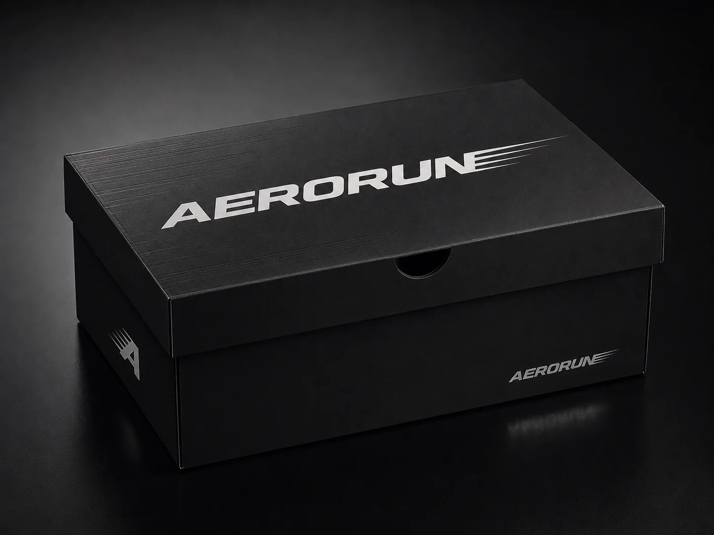 AERORUN premium black shoebox packaging